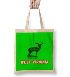 West Virginia Art Gift Bez Çanta Uzun Saplı