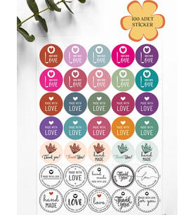 100 Adet Teşekkür Ederiz Stickers Paketleme Kargo Çıkartma PYT0KSTK143