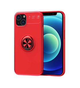 Uyumlu Model Apple iPhone 13 Kılıf Yüzüklü Magnetli Ravel Case (Kırmızı)