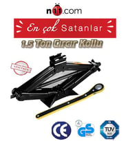 Oto Cırcır Kollu Kriko Araç Krikosu 1.5 Ton Makas Tip Cırcırlı Aras (Siyah)