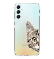 Samsung Galaxy A34 Uyumlu Kamera korumalı Kapak Catface Tasarımlı  Şeffaf Kılıf