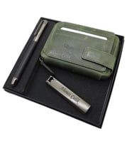 Signator D269 İsme Özel Set - Deri Cüzdan Kartlık + Çakmak  + Kalem Seti  İsme Özel Hediyelik Set (Karışık)