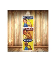 Womens We Can Do It Tasarımlı Üçlü Retro Ahşap Poster Ü547