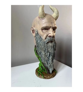 Mimir God Of War Boyalı Büst 18cm