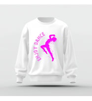 Enjoy Dance Tasarım Baskılı Basic Sweatshirt (Beyaz)