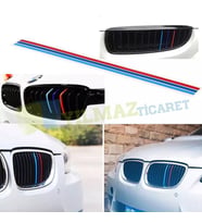 Bmw M Çizgi Şerit Panjur Ön Izgara Oto Sticker Yapıştırma Etiket ( ÖLÇÜ 0,70 x 30 Cm )