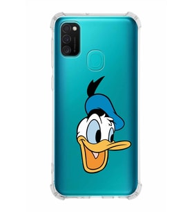 Samsung Galaxy M30s  Köşe Korumalı Antişok Kapak Donald Duck Tasarımlı Şeffaf  Kılıf