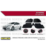 Renault Megane 3 Havuzlu 3D Paspas Niken Siyah 2011+ Sonrası