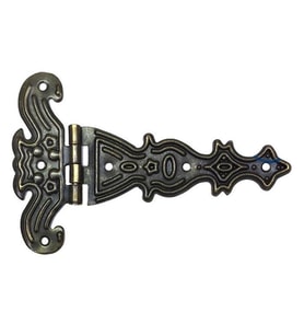 Dekoratif, Sac Tek Kuyruklu Menteşe - 69x102 mm, Büyük, Antik, 1 Adet