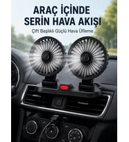 Ayarlanabilir Çift Başlıklı Sessiz Araç İçi Vantilatör