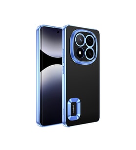 Xiaomi Poco X7 Kılıf Kamera Korumalı Logo Gösteren Omega Kılıf (Buz Mavisi)