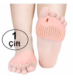 2 Li Silikon Ayak 5 Parmak Koruyucu Makaralı Parmak Ayıran Gömlek Hava Alan Bunyon Halluks Valgus