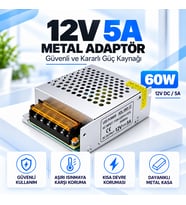 12V 5A Metal Adaptör