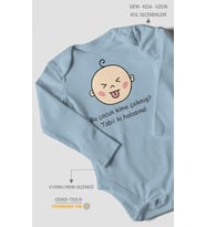 Bu Çocuk Kime Çekmiş? Tabiki Halasına Baskılı Bebek Zıbını – Çıtçıtlı Body  %100 Pamuk Uzun Kol (Bebek Mavisi)