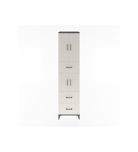 Hyperion Dolap 3 Raflı 3 Çekmeceli 4 Kapaklı 60x44x243 Antrasit-Aytaşı