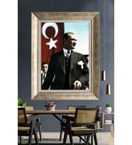 Gümüş Çerçeveli Atatürk Tablo za320