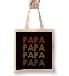 Retro Papa Vintage Dad Daddy Poppa Father Stepdad Husband Bez Çanta Uzun Saplı