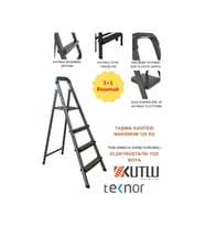 Kutlu Dayanıklı 3+1 Metal Basamaklı Merdiven