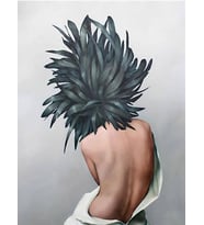 Çiçeklenmek Çıplak Sırt Sayılarla Boyama Seti(40x50 cm Tuval Şasesine Gerili)