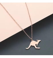 Kişiye Özel 925 Ayar Gümüş Minimal Kanguru Model Kolye (Rose)