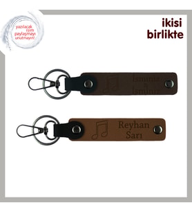 Playlist’ini Paylaştığın Kişiye Tatlı Sürpriz, Nota Temalı Anahtarlık Seti, Koyu Kahve-Açık Kahve