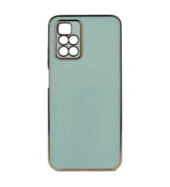 Xiaomi Redmi 10 Kılıf Kenarları Gold Kamera Korumalı Renkli Pastel Silikon Açık Yeşil BARK (Açık Yeşil)