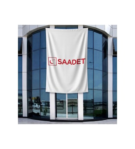 SAADET Partisi Bayrağı 140gr Premium Raşel Kumaş 400x600cm