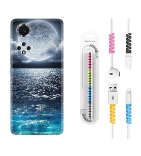 Huawei Nova Y70 Y90 Nova 9 SE  Kılıf Kablo Koruma Spiral Silikon Great Moon 1301