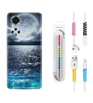Huawei Nova Y70 Y90 Nova 9 SE  Kılıf Kablo Koruma Spiral Silikon Great Moon 1301
