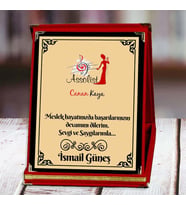 Assolist Baskılı Plaket (1. Tasarım)  Kişiye Özel (Kırmızı)