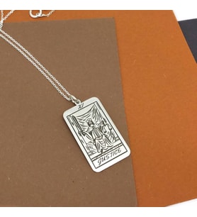 925 Ayar Gümüş  Justice Tarot Kolye