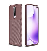 Xiaomi Redmi K30 Karbon Desenli Negro Silikon Kılıf (Kahverengi)