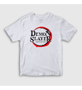 Presmono Unisex Çocuk Beyaz Logo İblis Avcısı Anime Demon Slayer Kimetsu No Yaiba T-Shirt 308540tt (Beyaz)
