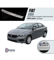 Fiat Egea Krom Arka Tampon Üstü Koruma 2015 üzeri Yazılı Sedan P,Çelik (Parlak)