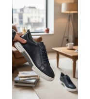 Enoch Hakiki Deri Arma Detaylı Günlük Erkek Sneaker Comfort Taban