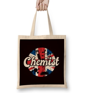 Chemist UK Great Britain Flag Laboratory Chemistry Lab Tech Bez Çanta Uzun Saplı