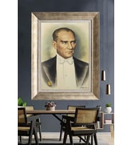 Gümüş Çerçeveli Atatürk Tablo za429