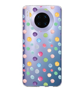 PrintiFy Huawei Mate 30 ile Uyumlu 1mm Slim Fit Water Color 6 Baskılı Şeffaf  Kılıf