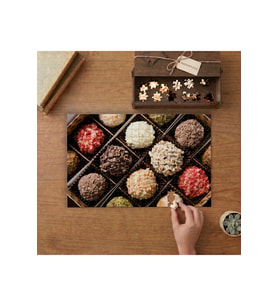 Renkli Çikolata Çeşitleri Tasarımı 240 parça Ahşap Puzzle Ahşap Kutuda MP01666