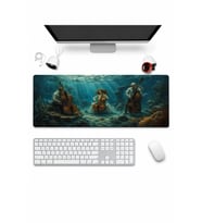 SonicTouch Klavye Mousepad 32x70cm Dikişsiz Pürüzsüz Sıvı Geçirmez Kaymaz Taban Okyanus Senfonisi