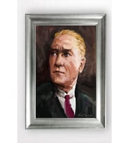 Gümüş Çerçeveli Atatürk Tablo cv1114