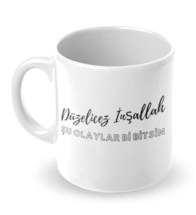 Düzelicez İnşallah Özel Tasarım Kupa Bardak