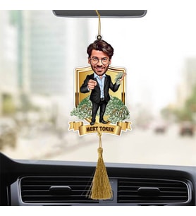 Zengin Erkek Karikatürlü Araba Süsü