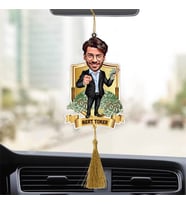 Zengin Erkek Karikatürlü Araba Süsü