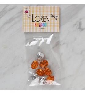 Loren Crafts turuncu 8 li düğme - 241