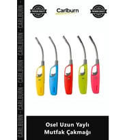 Özel Üretim Gazlı Doldurulabilir Emniyet Kilitli Dayanıklı Metal Osel Uzun Yaylı Mutfak Çakmağı