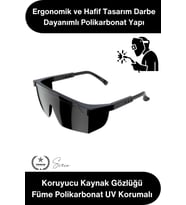 #KoruyucuGözlük Koruyucu Kaynak Gözlüğü Füme Polikarbonat UV Korumalı İş Güvenliği Gözlüğü Darbe Day