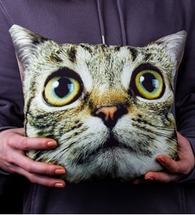 eJOYA Kedi Yüzü Şirin Yastık 107107 (Krem)