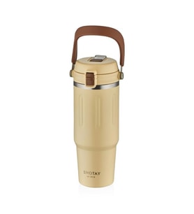 Shotay ST-8168 Çift Kullanım Pipetli/Rahat İçim Beyaz 900ml Çelik Termos