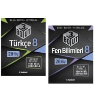 TUDEM YAYINLARI 8.SINIF LGS 3 BOYUT TÜRKÇE - FEN BİLİMLERİ BECERİ TEMELLİ SORU BANKASI